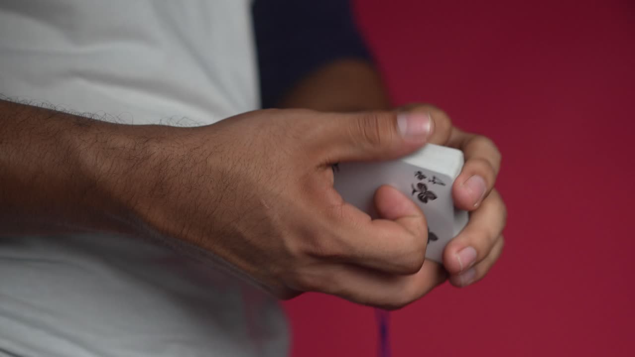 Magician showing tricks with cards-1