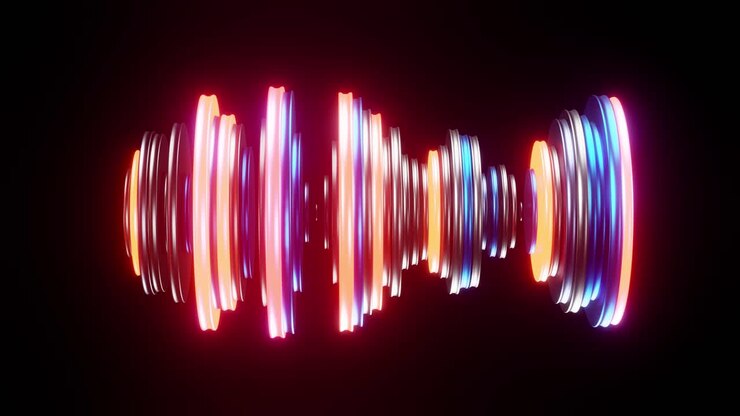 Abstract Digital Equalizer Pulsing on Black Background