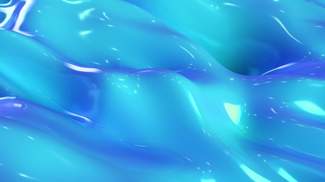 Abstract motion background. Blue modern fluid noise background. Deformed surface with reflections. Seamless loop 3d render