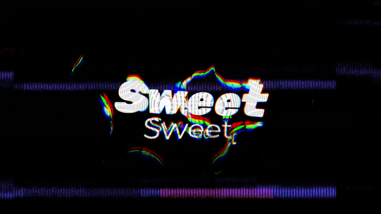 빛나는 움직이는 다채로운 파도 위에 달 ⁇ 한 텍스트의 애니메이션