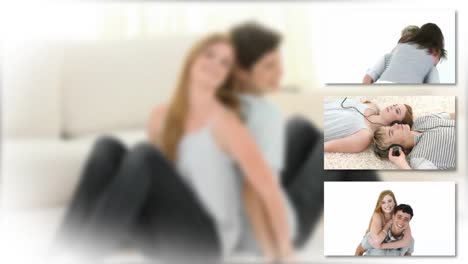 young enamored couples embracing