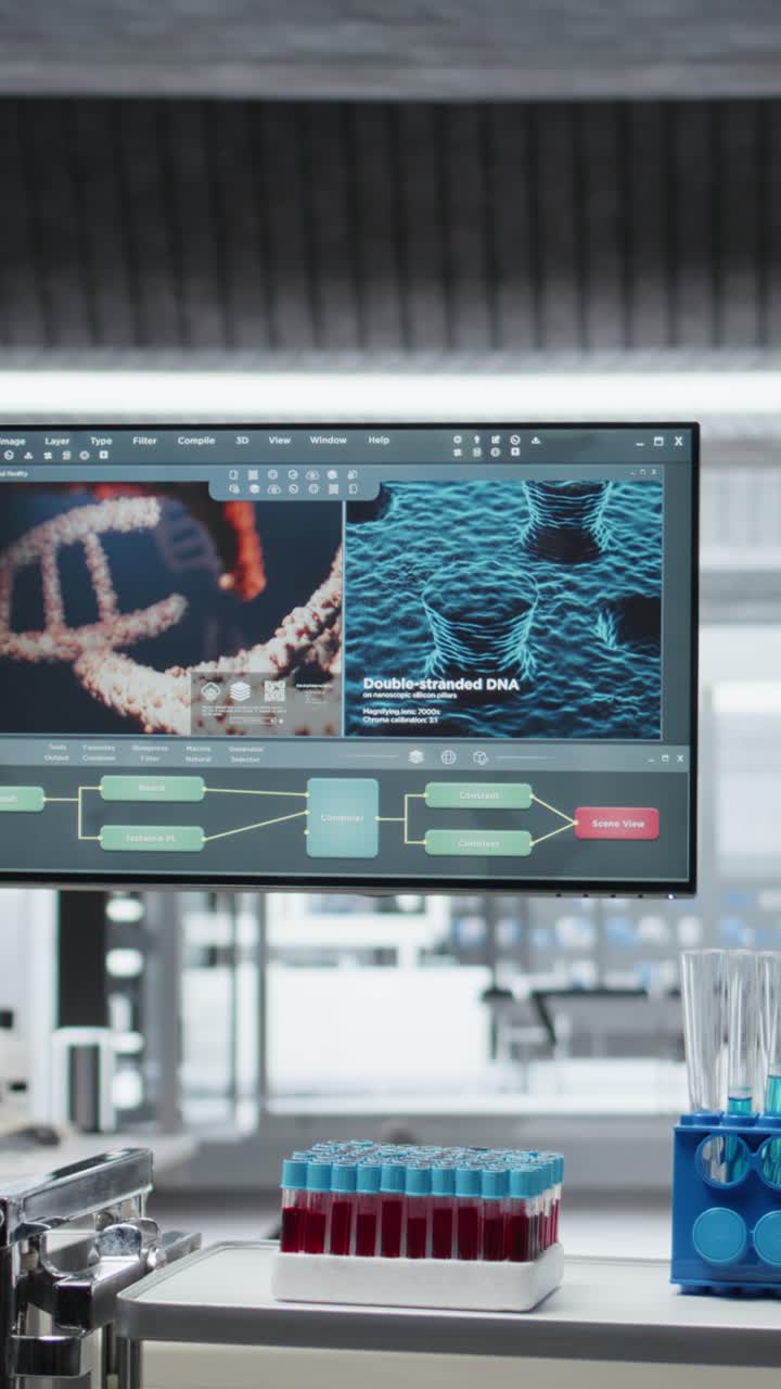 Vertical Video Empty clinical laboratory with advanced technology and sterile surfaces