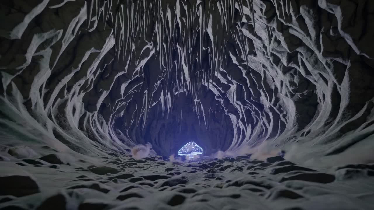 환상 동굴에서 반이는 버섯