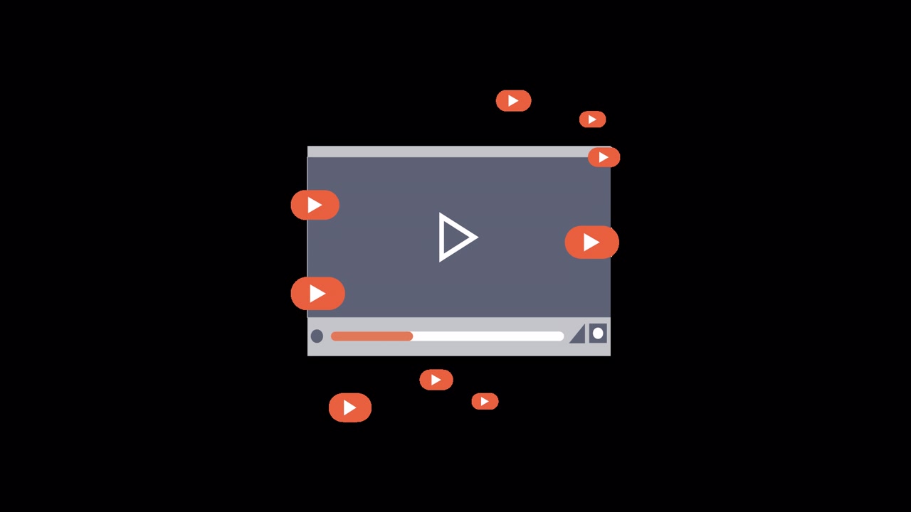 Animated Video Player Interface with Floating Play Buttons