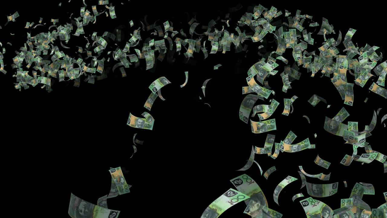 오스트레일리아 돈 현금 입자 애니메이션