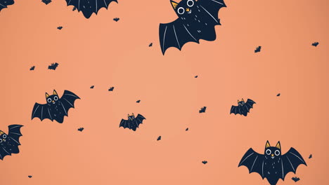 animación de murciélagos que caen sobre un fondo rosa