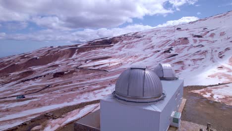 Astronomical-observatory.-Aerial-view-in-close-flight