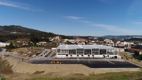 vista aérea de la construcción de un nuevo almacén