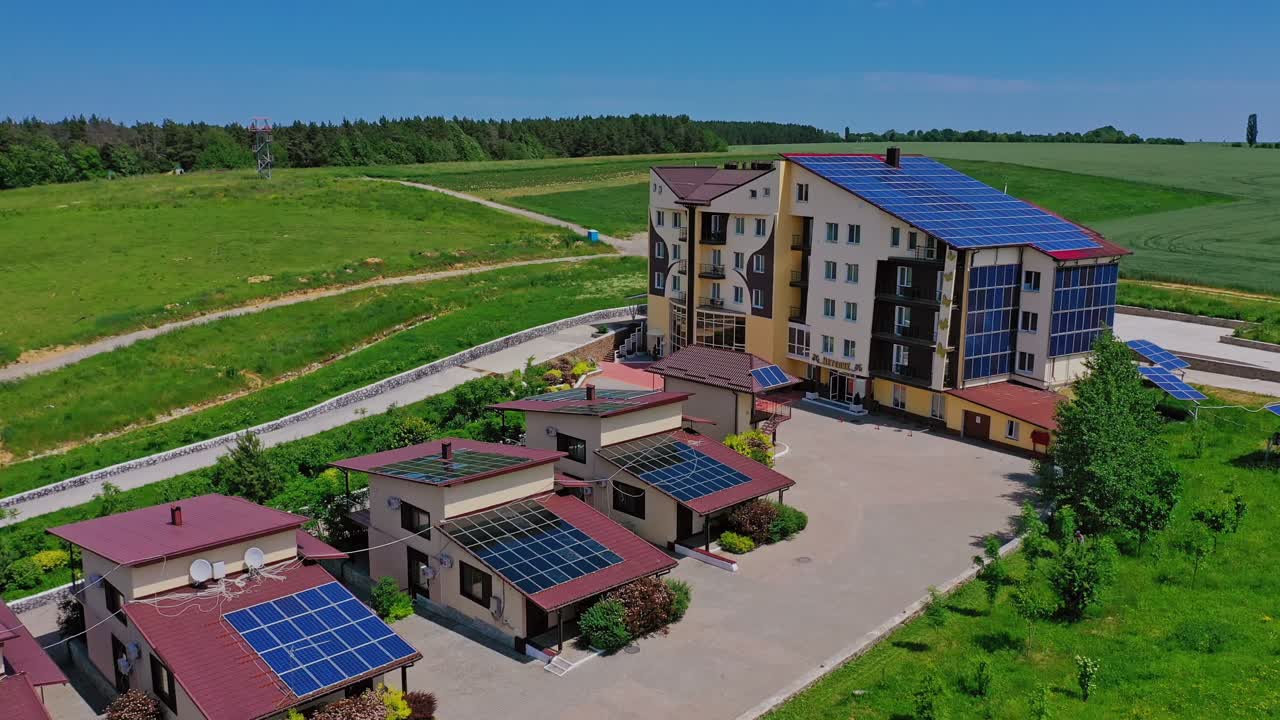 Suburban resort complex. Aerial shots of suburban resort complex