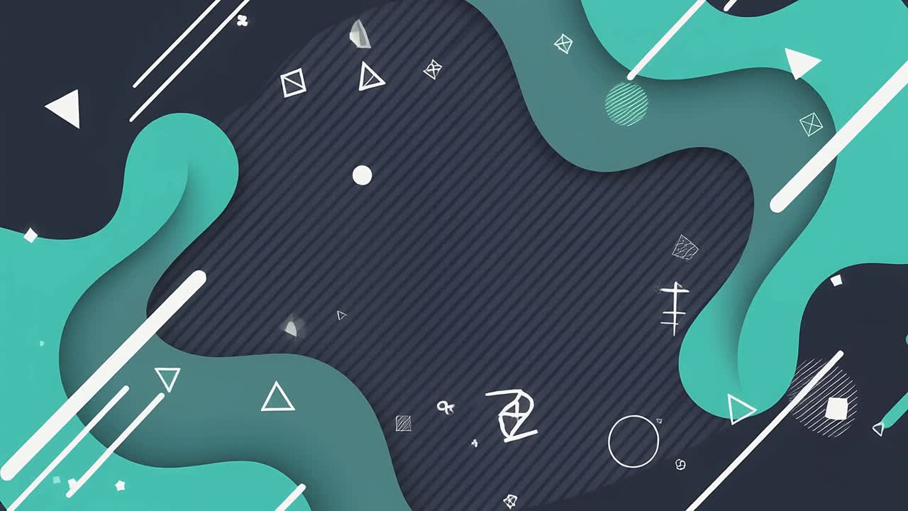 Dynamic Abstract Background with Geometric Shapes and Liquid Forms