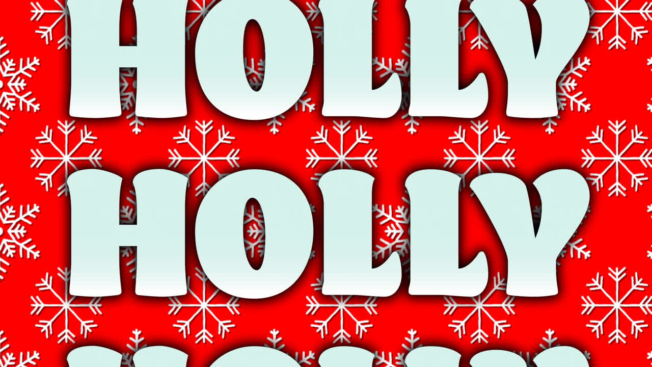 animación del texto sagrado en repetición en navidad sobre fondo rojo