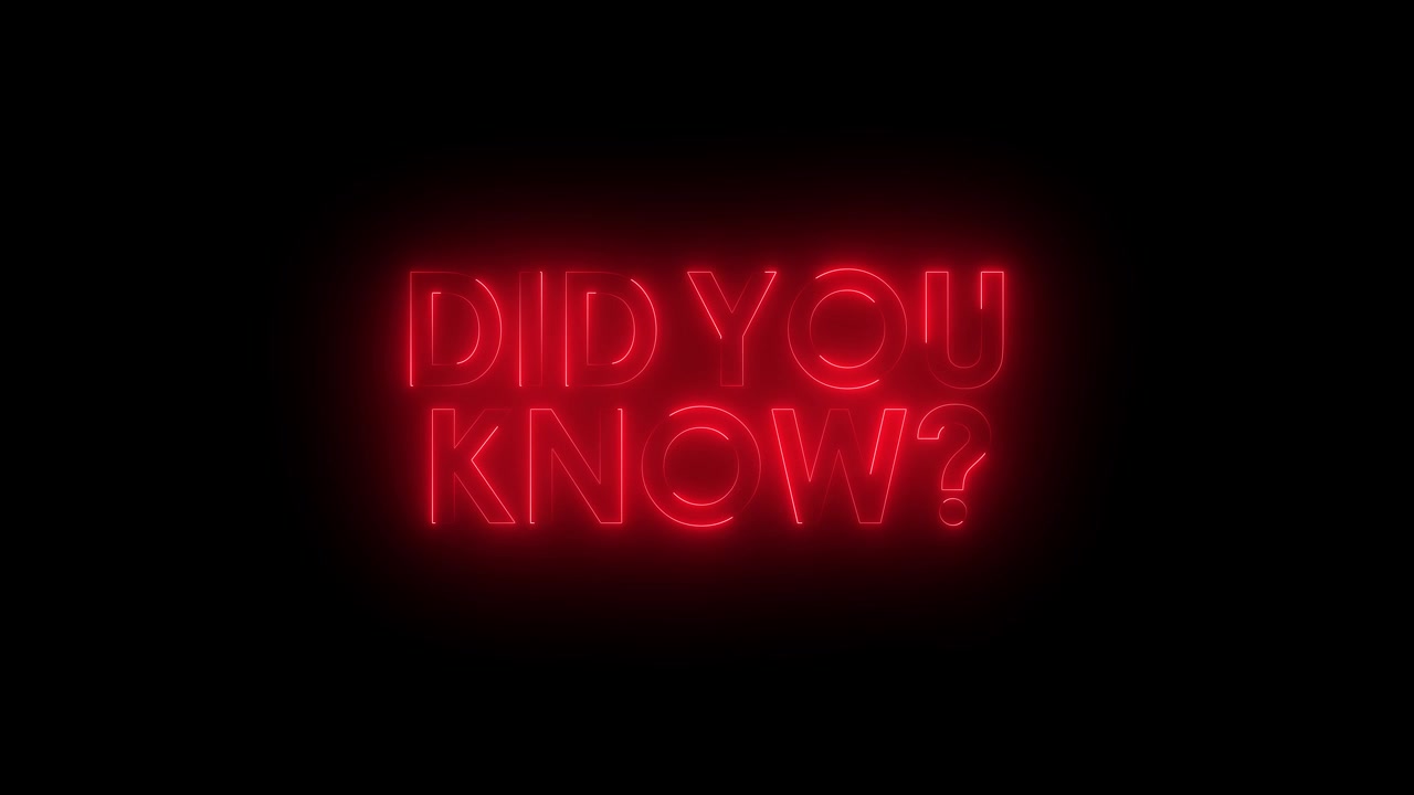 Glowing neon Did You Know? text animation isolated on black background