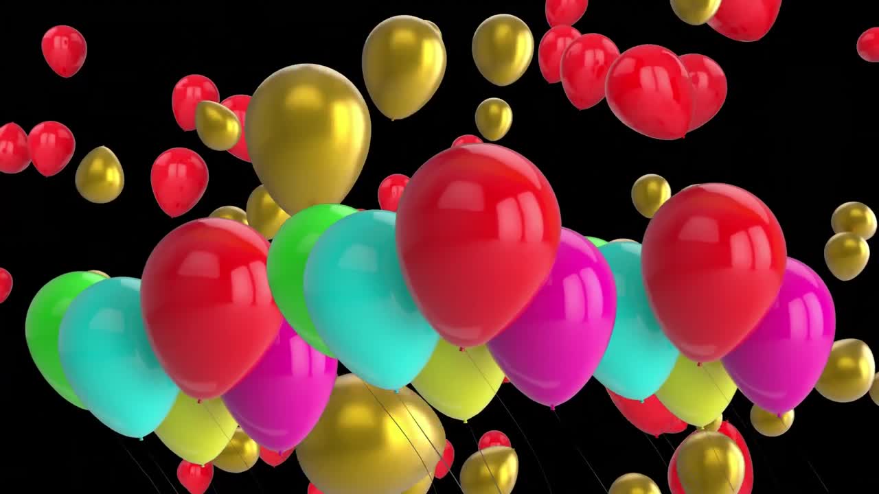 globos sobre un fondo negro