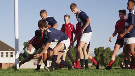 Rugby-players-having-match-on-the-field