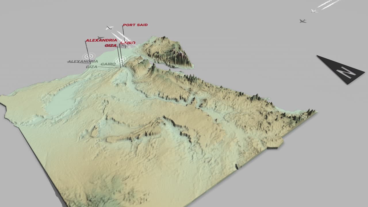 3d 지형 지도 이집트