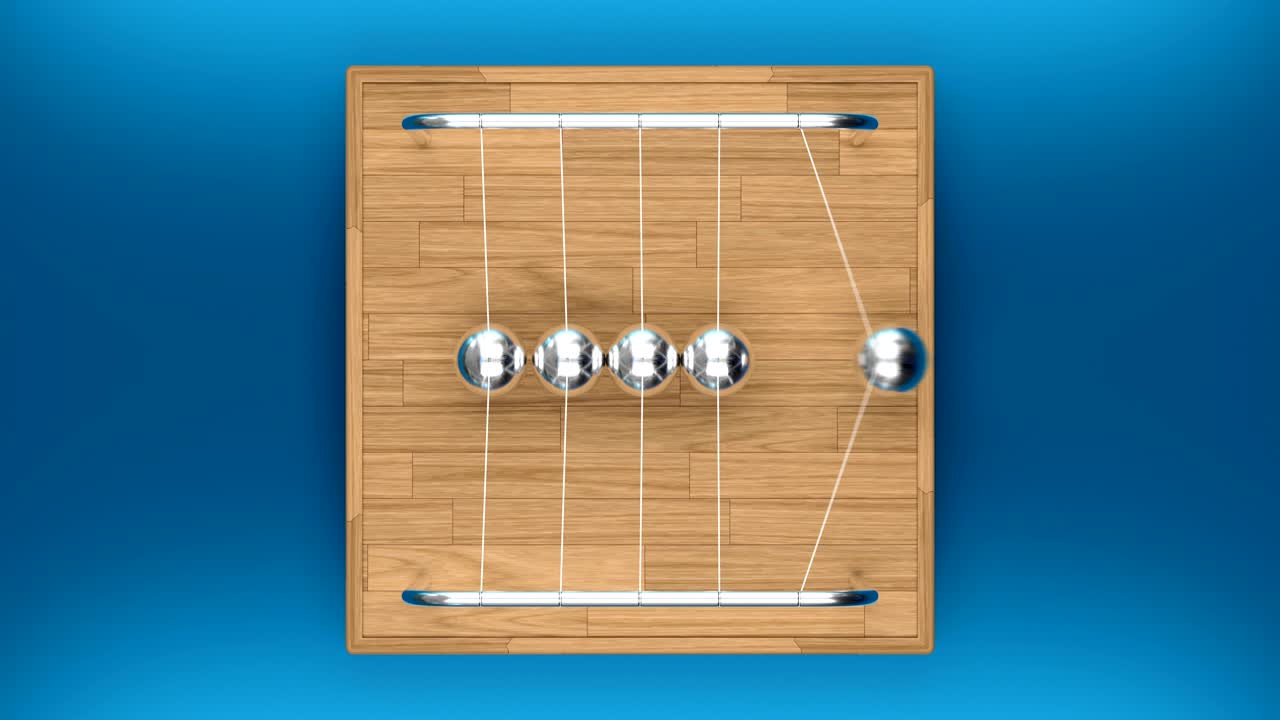 la toma superior en bucle de la cuna de newton