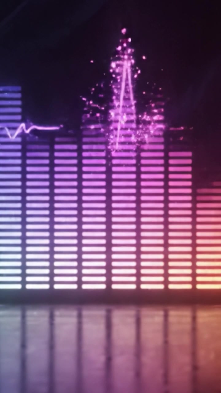 A Dynamic Display of Audio Waves: From Vibrant Equalizer Bars to Pulse Graphs Reflecting Sound Frequencies and Intensity in a Visually Striking Composition