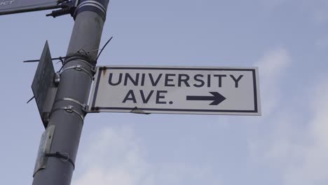 roadsign for university avenue, static shot