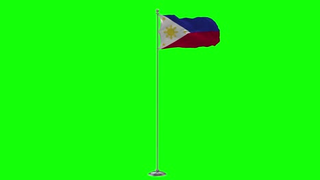 philippines 3d illustration of the waving flag on a pole with chroma key