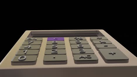 animation of calculator spinning over black background