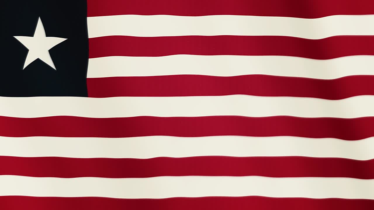 Liberia flag waving animation. Full Screen. Symbol of the country