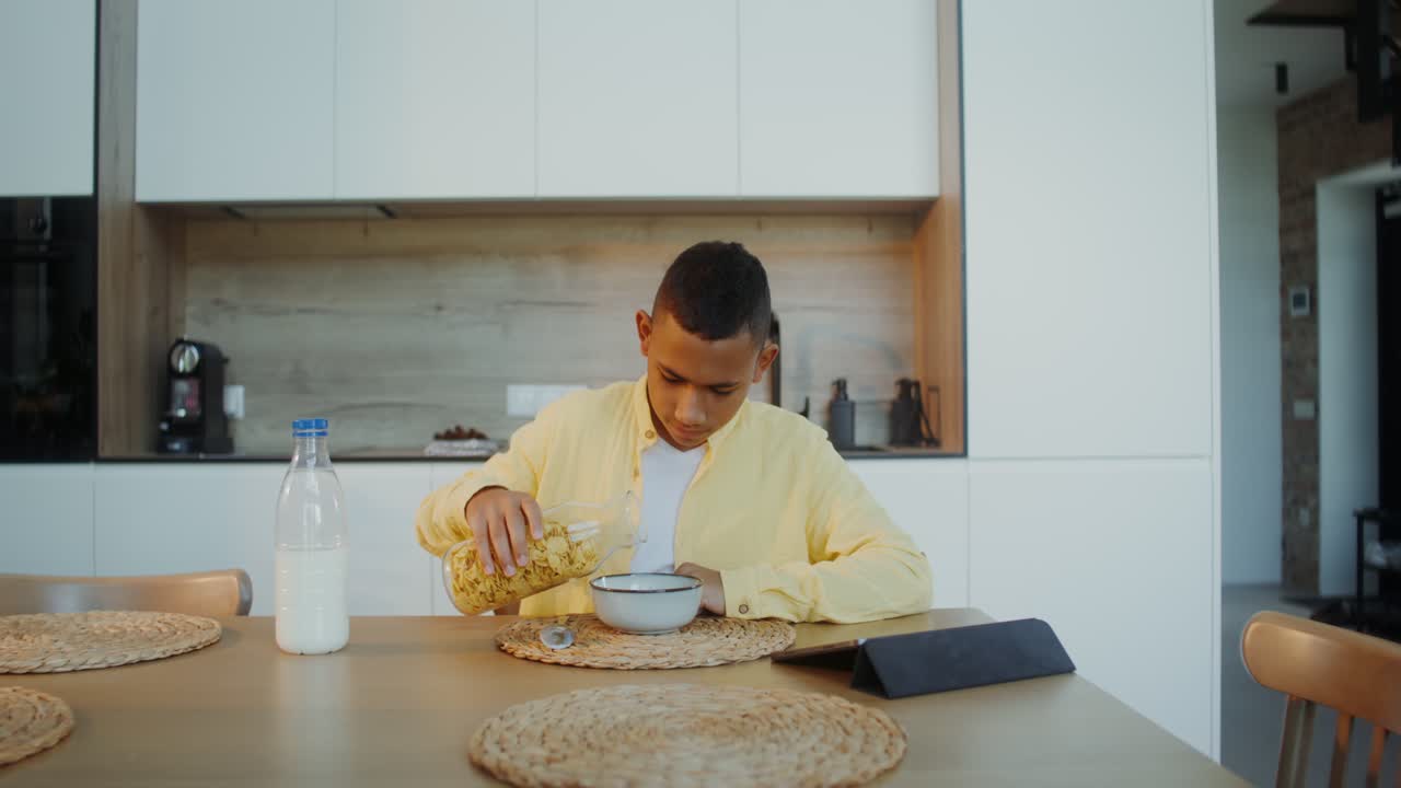Teenager Having Breakfast