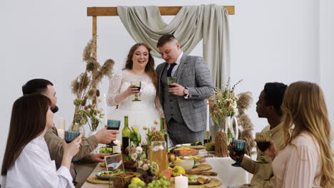 couple giving a speech on the banquet