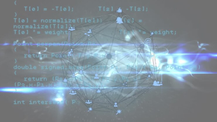 3D network with computer coding background