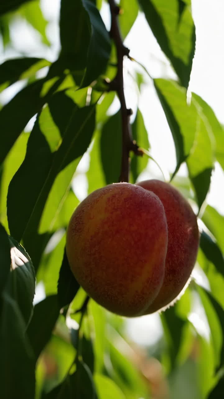 melocotón en un árbol