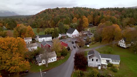 east arlington vermont in fall with autumn leaf color