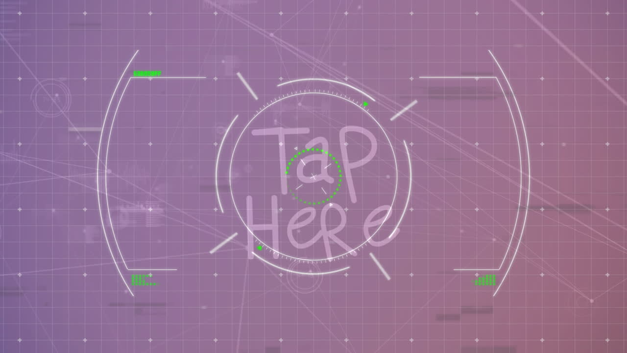 animación del procesamiento de datos sobre el texto de toque aquí