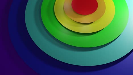 Animation-of-colourful-circles-moving-on-rainbow-background