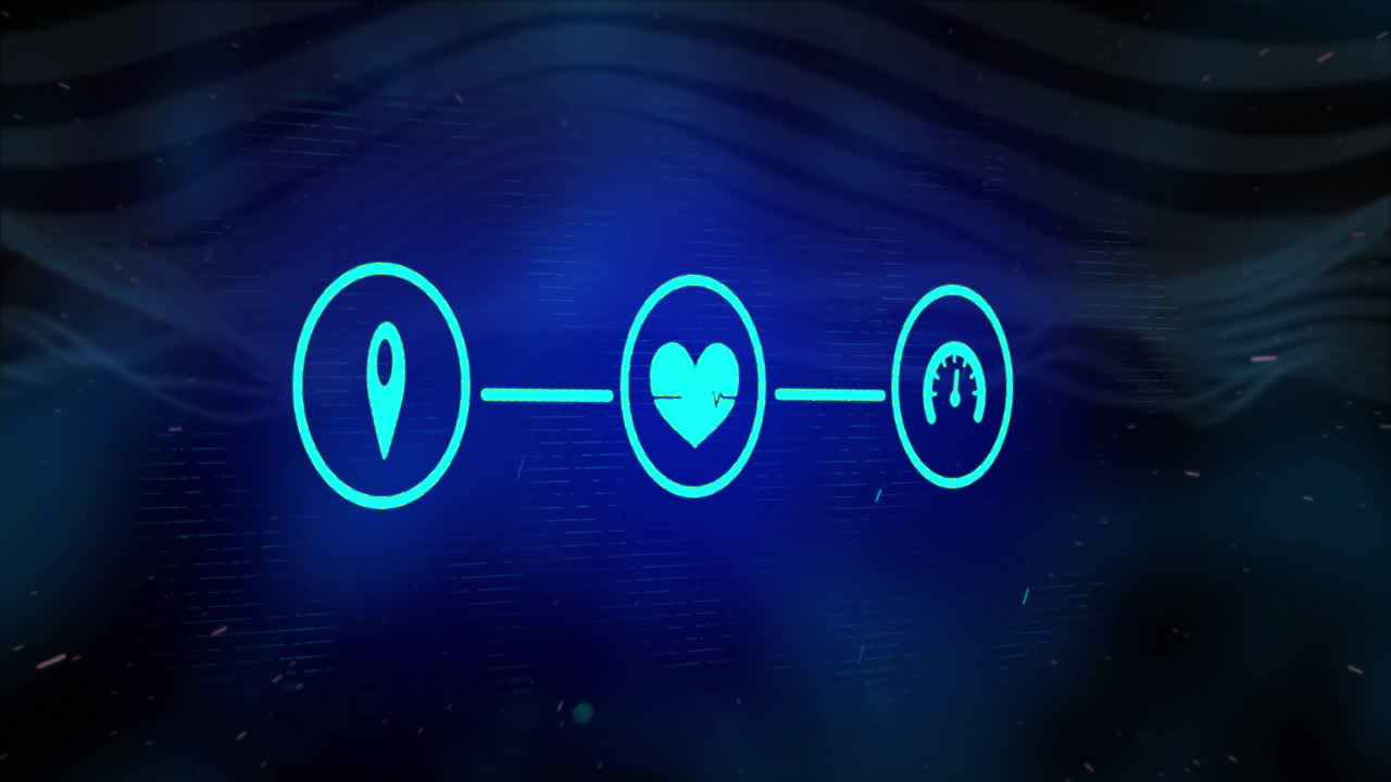 데이터 처리에 대한 아이콘으로 연결 네트워크의 애니메이션