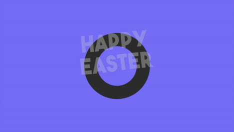 Animation-text-Happy-Easter-on-purple-fashion-and-minimalism-background-with-black-round