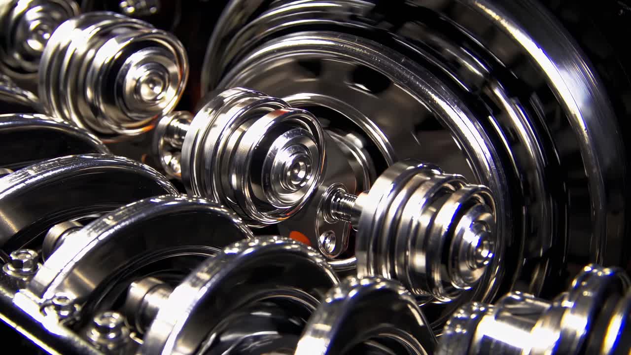 primer plano de un mecanismo metálico complejo