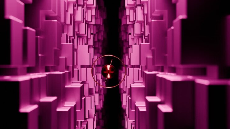Abstract Purple Geometric Tunnel