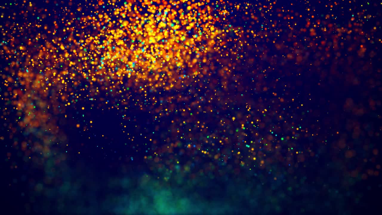 Magical multicolored sparkles of light form abstract simple structure like rain. Multi-colored glow particles fall in viscous liquid as fantastic 3d background in 4k. Luma matte as alpha channel.