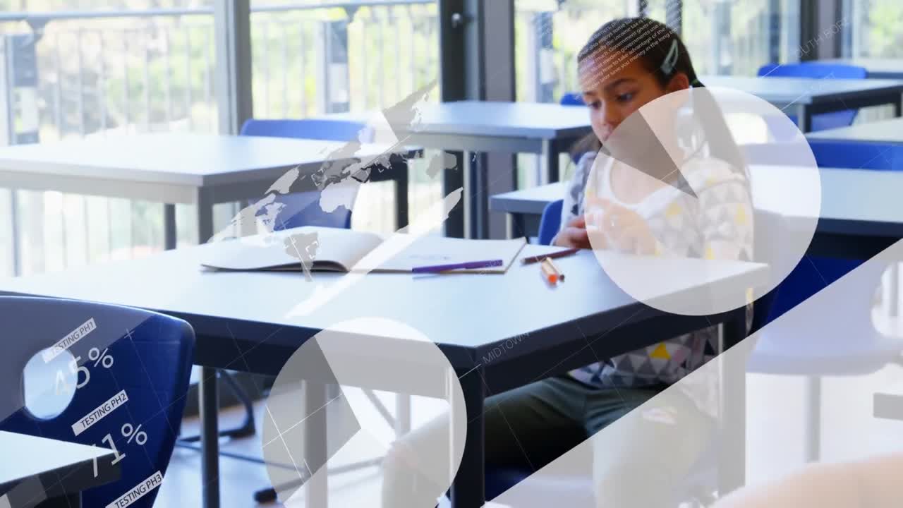 aula trabajando con la transición del gráfico de finanzas