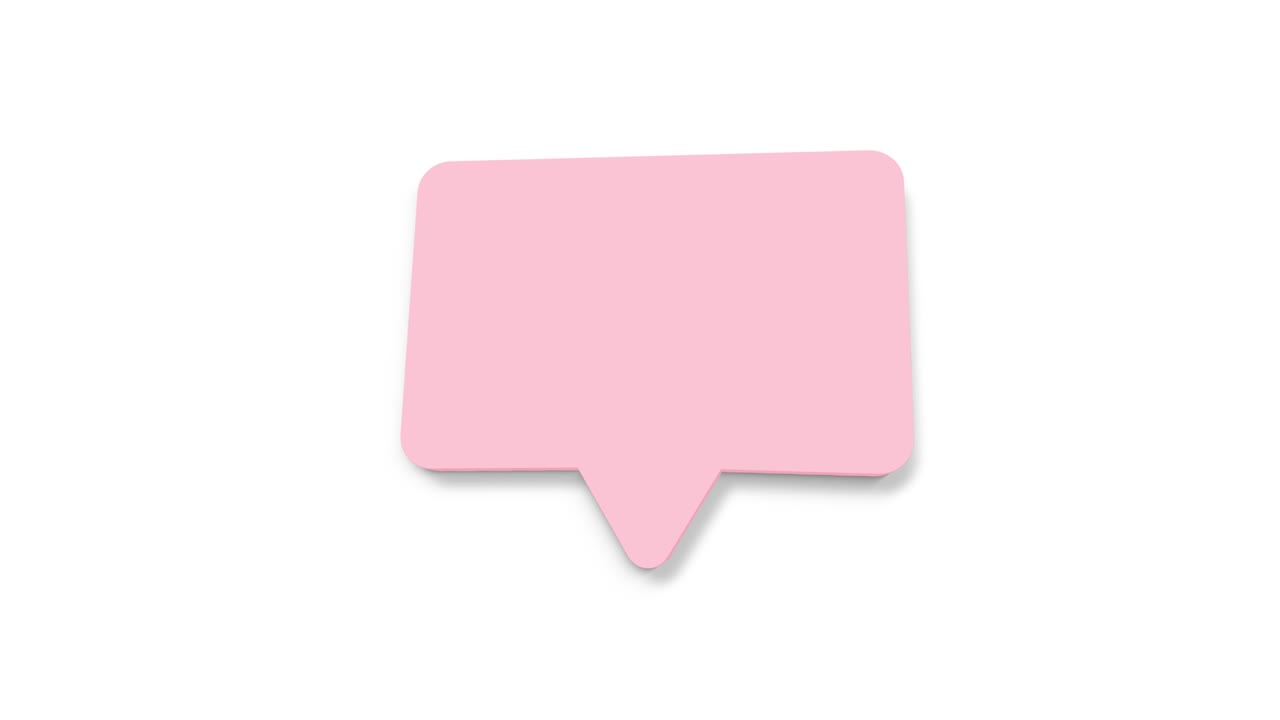 Chat, speech bubble 3d icon animation on white background. 4K