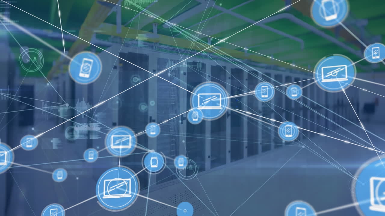 디지털 아이콘 네트워크의 애니메이션과 컴퓨터 서버  ⁇ 에 대한 데이터 처리