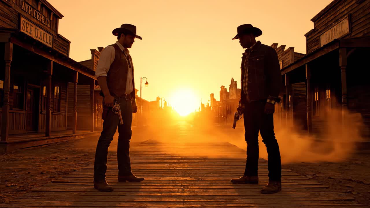 Cowboy Gunfight at Sunset