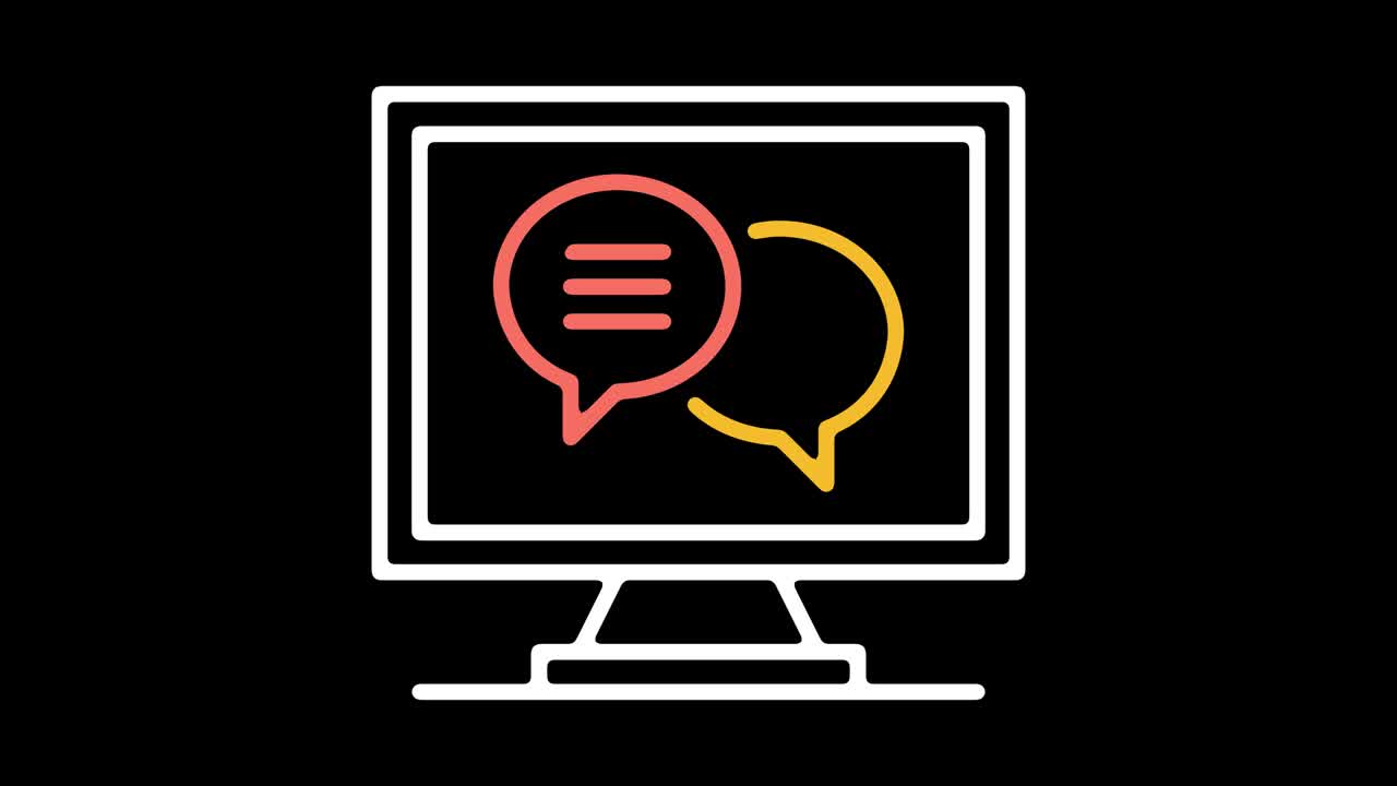 animación del icono de la línea de soporte técnico con alfa