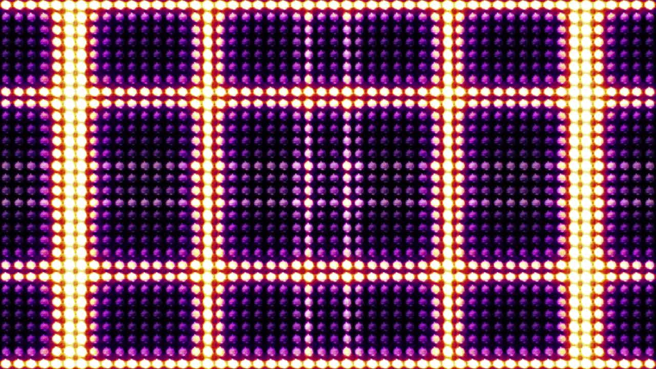 Squares Bulb Lights Background, Loop, 4k