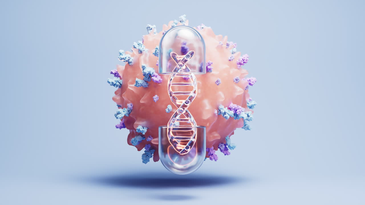 Lymphocytes and biomedical concept, 3d rendering.