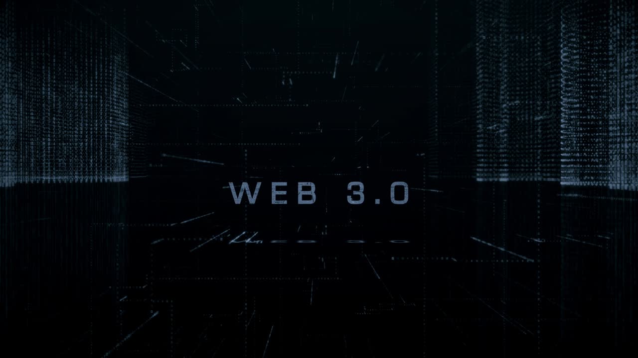 abstracto web digital 3.0 ciber ciudad fondo stock video usa, tecnología, elementos en bucle diseño de la ciudad partícula, abstracto, fondos web 3.0