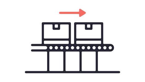 animación de icono de línea de producción inteligente con alfa
