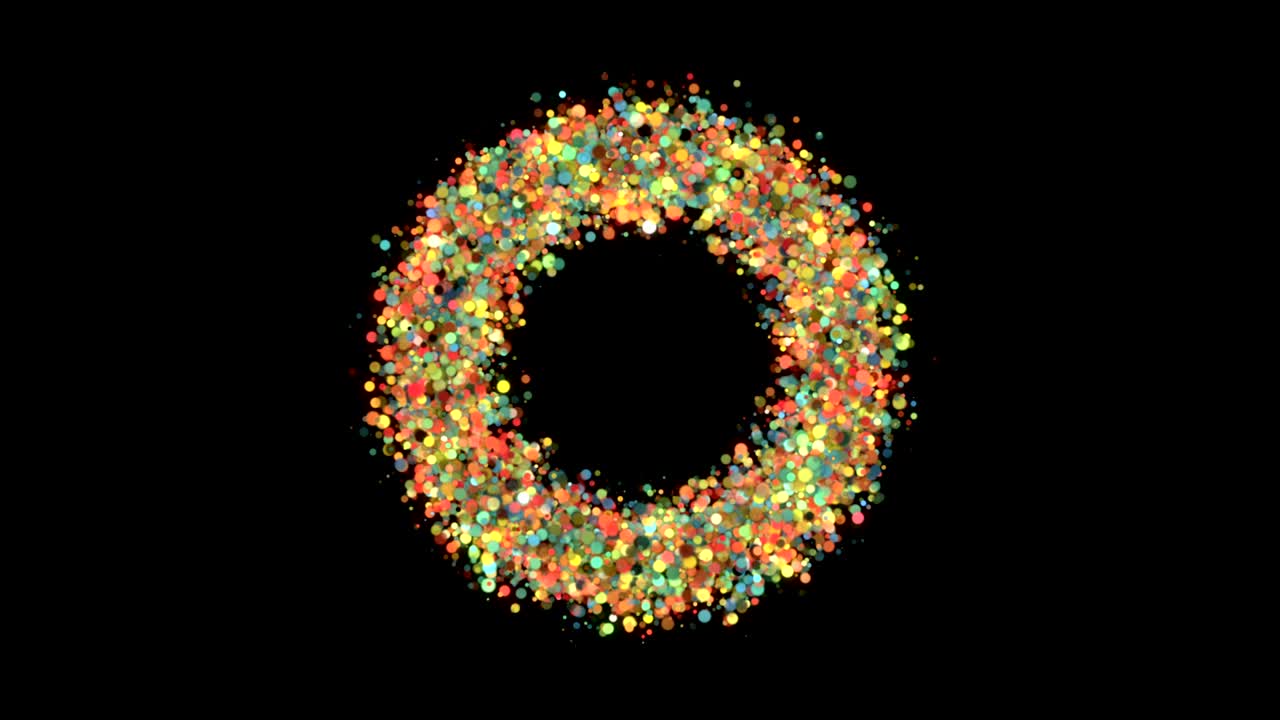 fondo abstracto con anillo de partículas de colores