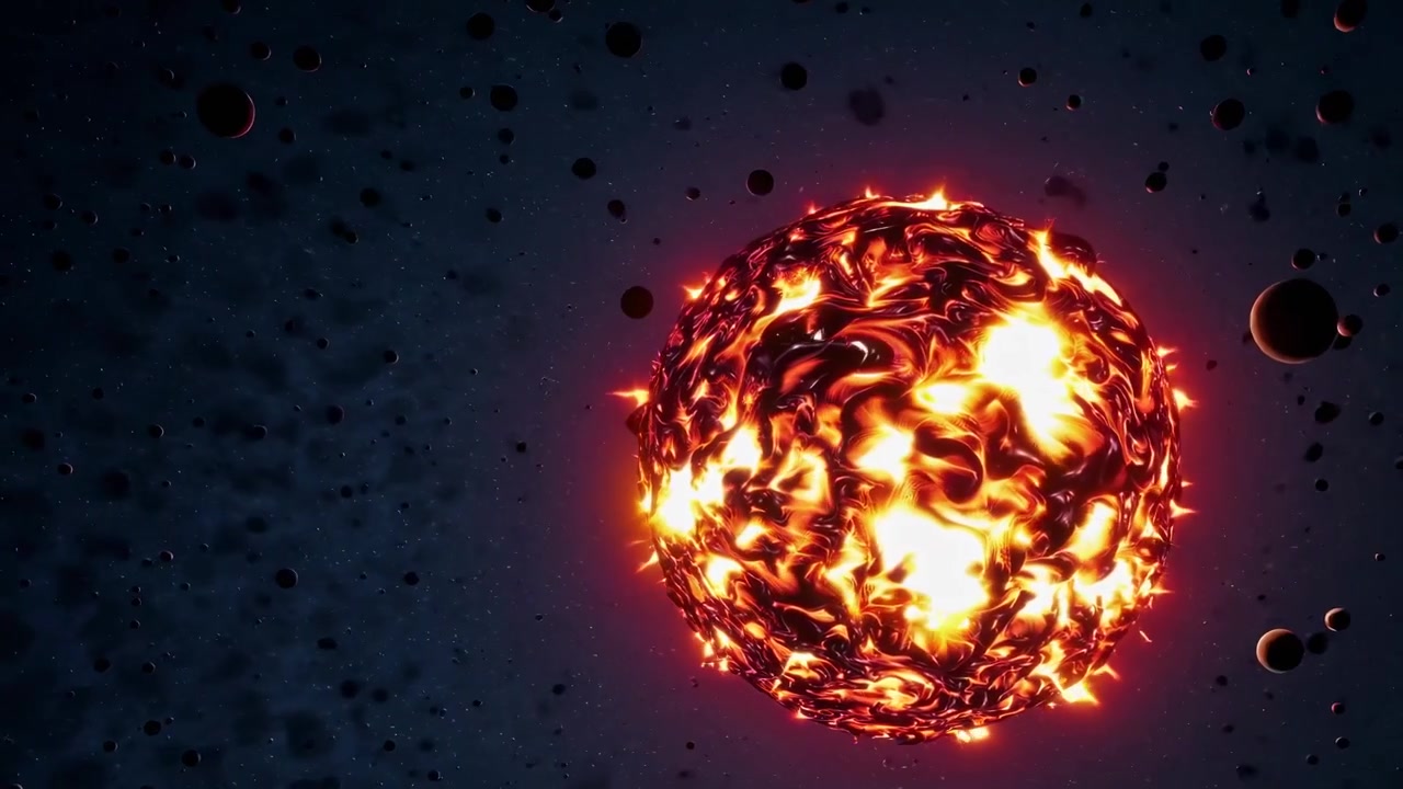 Superficie solare incandescente con brillamenti solari nello spazio profondo