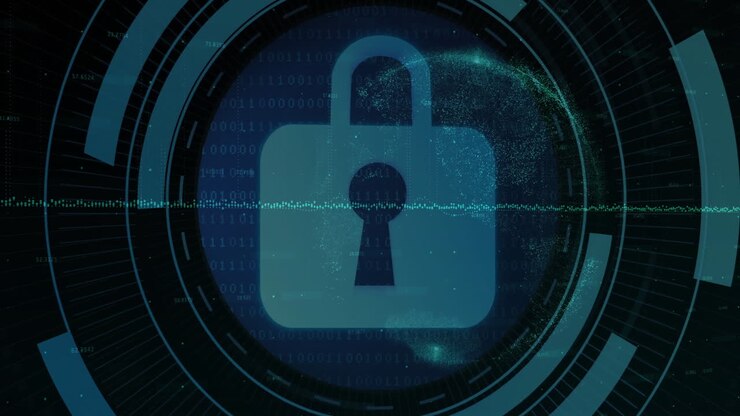 Animation of scope scanning and padlock over diagram