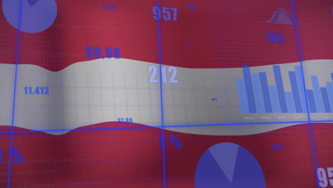 Animation-of-statistical-data-processing-against-waving-austria-flag-background